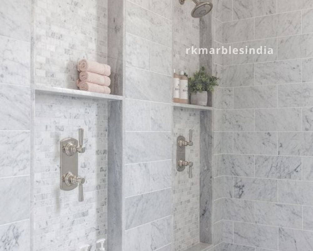 Create a Spa-Like Atmosphere with Marble White Bathroom Walls